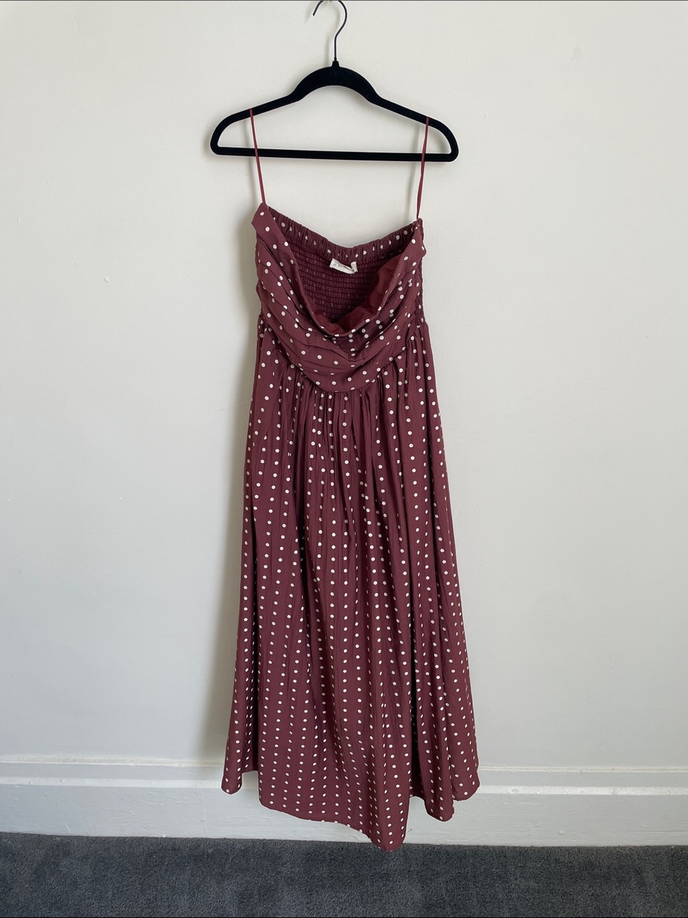 By Together Dusty Rose Polka Dot Midi Dress